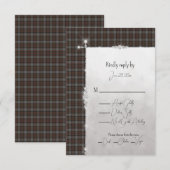 Lochaber Schotse Tartan bruiloft RSVP Kaartje (Voorkant / Achterkant)