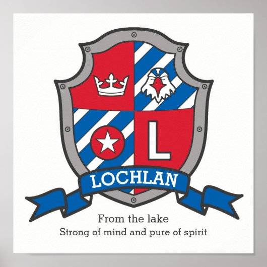Lochlan jongens noemen heraldry shield poster (Voorkant)