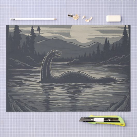 Lochness Nessie Cryptid Decoupage Tissuepapier (Craft)