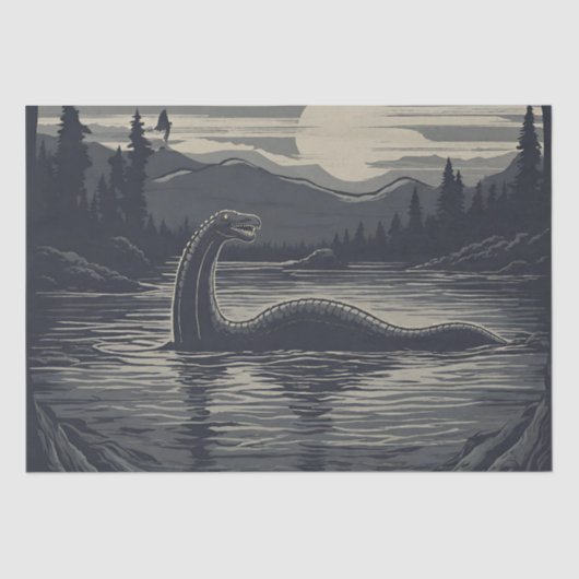 Lochness Nessie Cryptid Decoupage Tissuepapier (Voorkant)