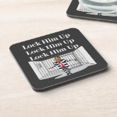 Lock Him Up Trump Coaster Bier Onderzetter (Linkerzijde)
