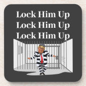 Lock Him Up Trump Coaster Bier Onderzetter (Voorkant)