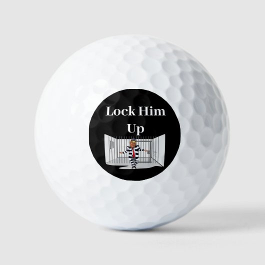 Lock Him Up Trump Golfbal Golfballen (Voorkant)