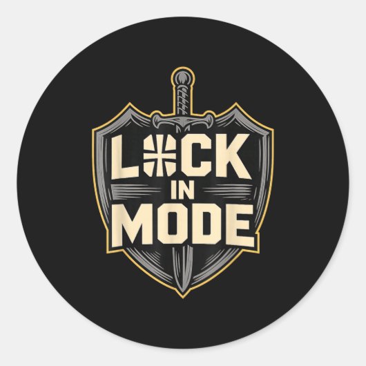 Lock In Mode Christian  Ronde Sticker (Voorkant)