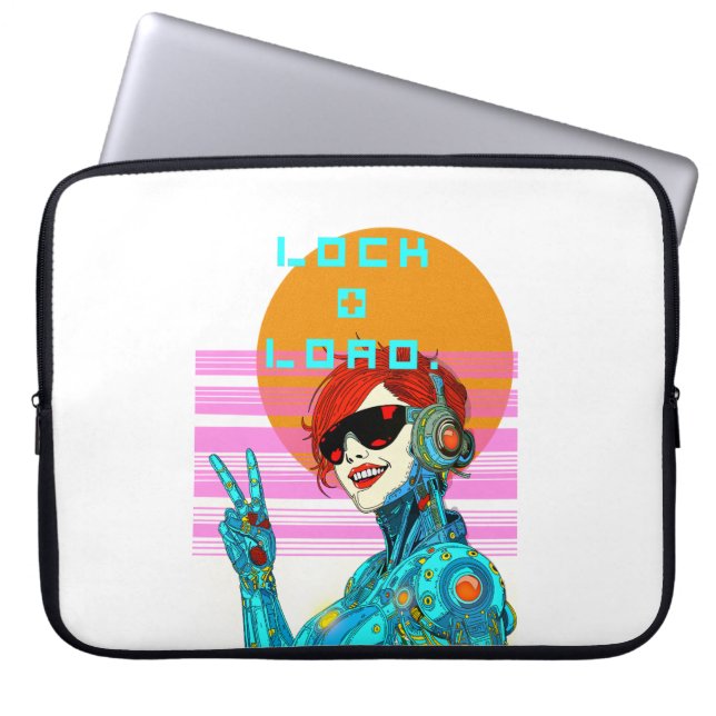 Lock + Load - Cyberpunk Vibe Laptop Sleeve (Voorkant)