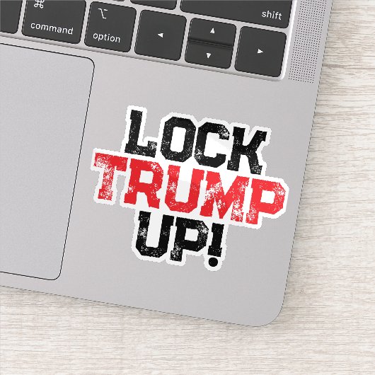 Lock Trump Up Political Laptop Sticker (Detail)