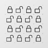 Lock/Unlock Raamsticker (Vel)