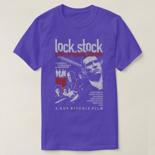 Lock voorraad en twee rokende vaten Snatch Guy Rit T-shirt (Design voorkant)