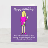 Lockdown Woman Drinking Wine Birthday Kaart (Voorkant)