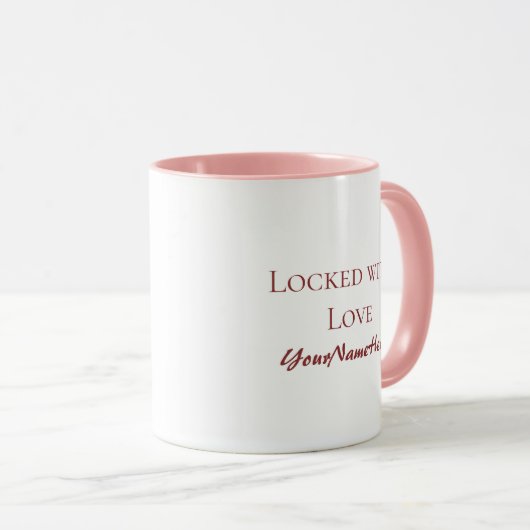 Locked Love Valentine Personalized Mug Mok (Voorkant rechts)
