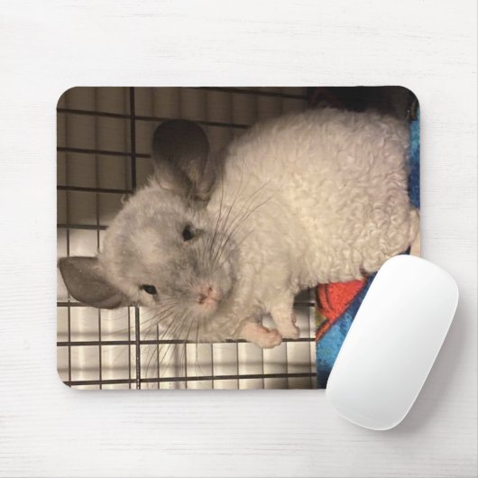 Locken "Curly" Chinchilla Mousepad Muismat (Met muis)