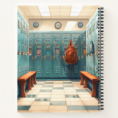 Locker kamer banken retro dambord vloer notitieboek (Achterkant)