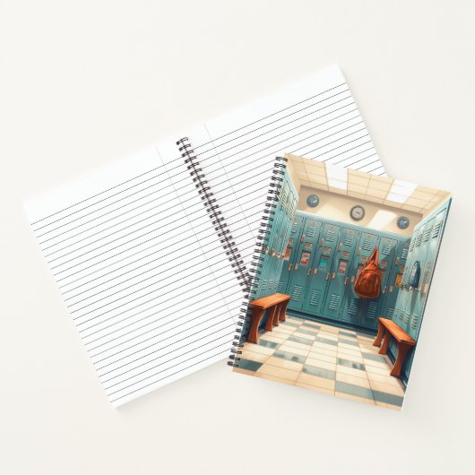 Locker kamer banken retro dambord vloer notitieboek (Binnen)