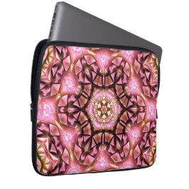 Locket in roze zalm geborsteld met verbrande draad laptop sleeve