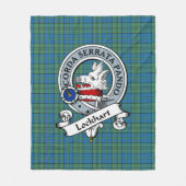 Lockhart Ancient Clan Badge Tartan Pset Fleece Deken (Voorkant)