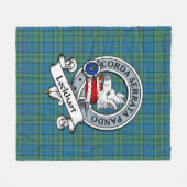 Lockhart Ancient Clan Badge Tartan Pset Fleece Deken (Voorkant (Horizontaal))