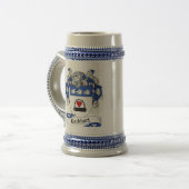 Lockhart Coat of Arms Stein - Family Crest Bierpul (Voorkant links)