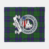 Lockhart Modern Clan Badge Tartan Pset Fleece Deken (Voorkant (Horizontaal))