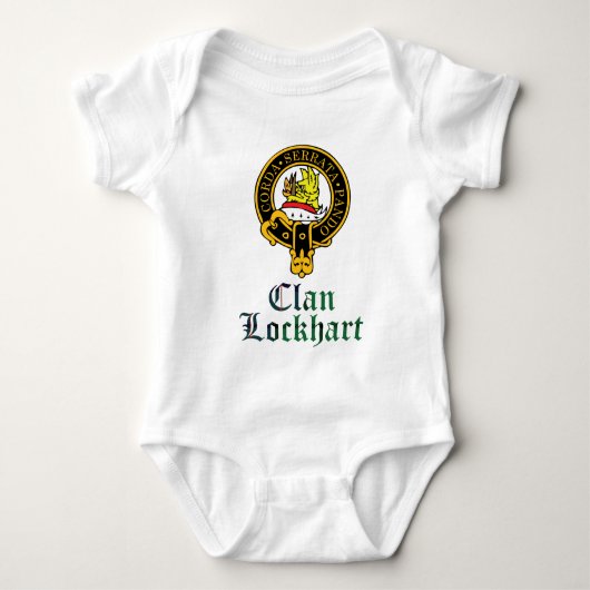 Lockhart scottish crest and tartan clan name romper (Voorkant)