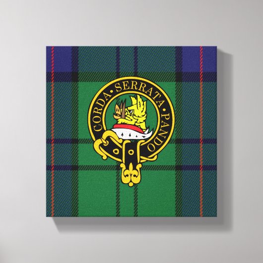 Lockhart Scottish Crest en Tartan Canvas print (Voorkant)