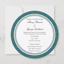 Lockhart Scottish Wedding Round Invitation Kaart