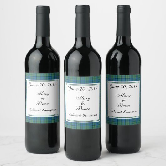 Lockhart Scottish Wedding Wine Label Wijn Etiket (Flessen)