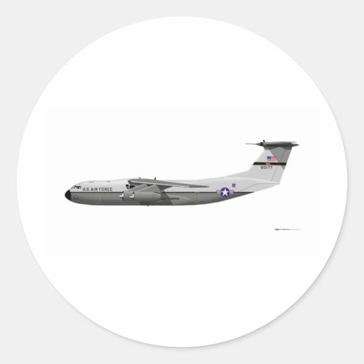 Lockheed C-141A Starlifter Ronde Sticker (Voorkant)