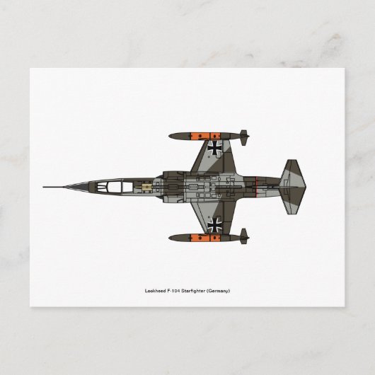 Lockheed F-104 Starfighter (Duitsland) Briefkaart (Voorkant)