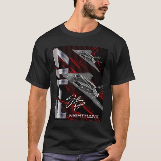 Lockheed F-117 Nighthawk Stealth Attack Aircraft T-shirt (Voorkant)