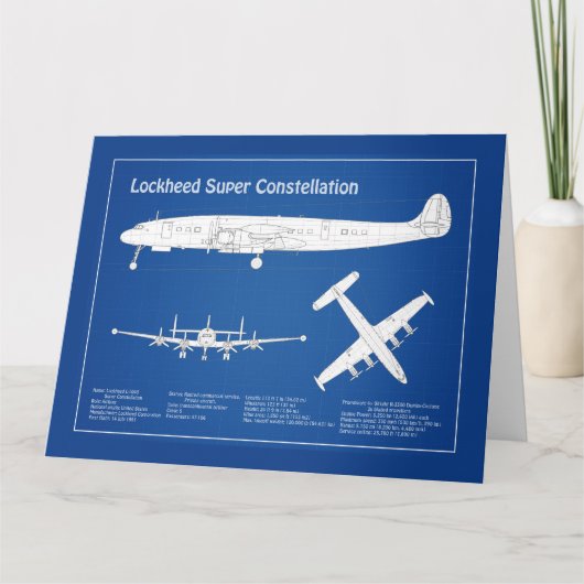 Lockheed L-1049 Super Constellation - Plannen ABD Bedankkaart (Voorkant)