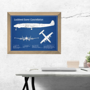 Lockheed L-1049 Super Constellation - Plannen ABD Foto Afdruk