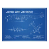Lockheed L-1049 Super Constellation - Plannen AD Foto Afdruk (Voorkant)