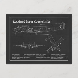 Lockheed L-1049 Super Constellation - Plans PD Briefkaart