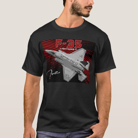 Lockheed Martin F-35 Lightning II USAF-vliegtuig T-shirt (Voorkant)