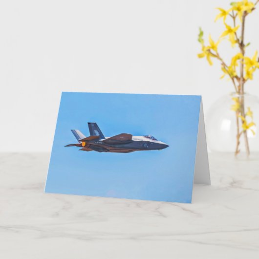 Lockheed Martin F-35A Lightning II Wenskaart Kaart (Gele Bloem)