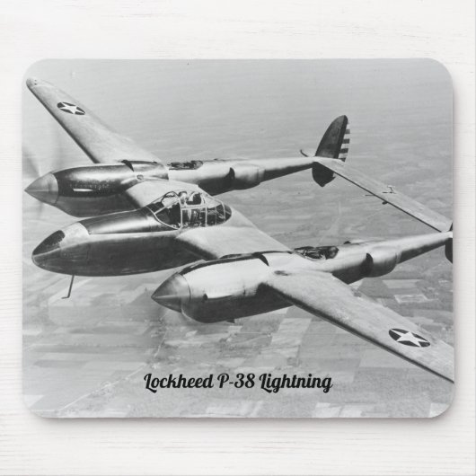 Lockheed P-38 Lightning aircraft fotograaf Muismat (Voorkant)