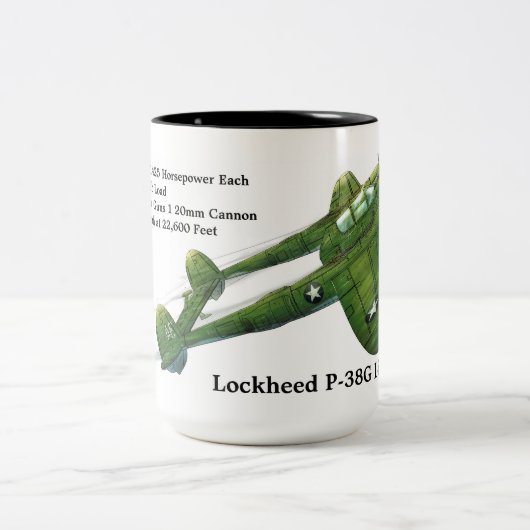 Lockheed P-38G Lightning Tweekleurige Koffiemok (Center)