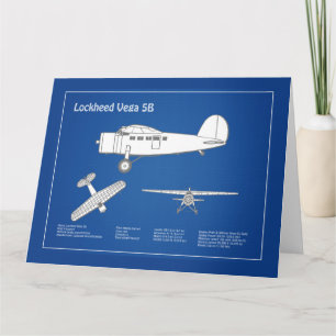 Lockheed Vega 5B - Vliegtuigplannen ABD Bedankkaart