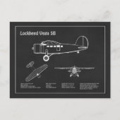 Lockheed Vega 5B - Vliegtuigplannen PD Briefkaart (Voorkant)