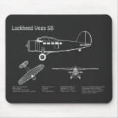 Lockheed Vega 5B - Vliegtuigplannen PD Muismat (Voorkant)