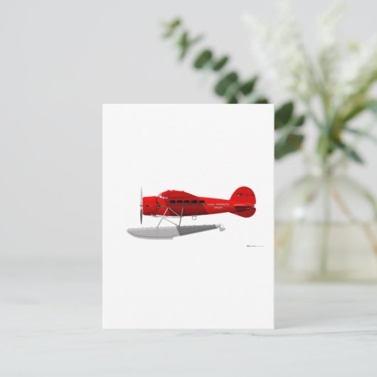 Lockheed Vega Float Plane Briefkaart (Staand voorkant)