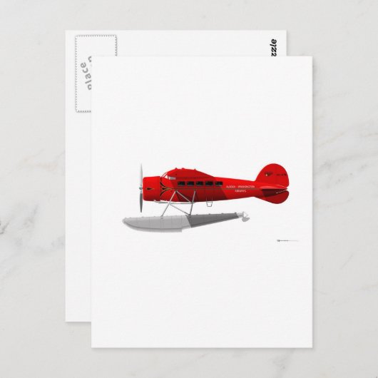 Lockheed Vega Float Plane Briefkaart (Voorkant / Achterkant)