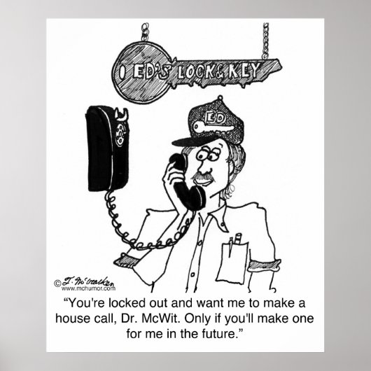 Locksmith belt niet thuis poster (Voorkant)