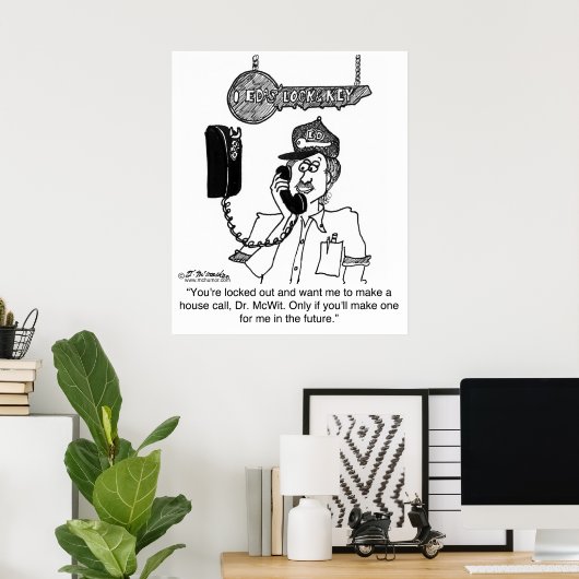 Locksmith belt niet thuis poster (Thuiskantoor)