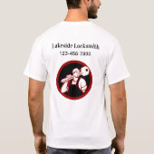 Locksmith Business Logo Work Tee Shirts (Achterkant)