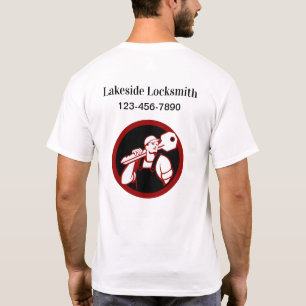 Locksmith Business Logo Work Tee Shirts