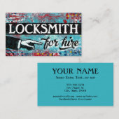 Locksmith for Hire Visitekaartjes - Blue Red (Voorkant / Achterkant)