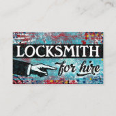 Locksmith for Hire Visitekaartjes - Blue Red (Voorkant)