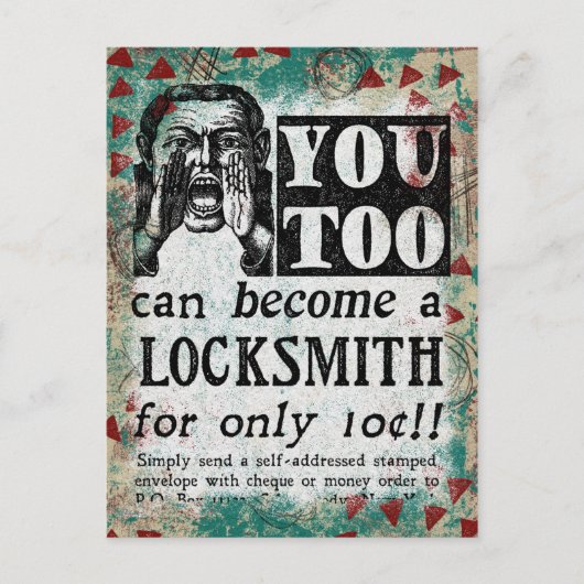Locksmith - Funny Vintage Retro Briefkaart (Voorkant)