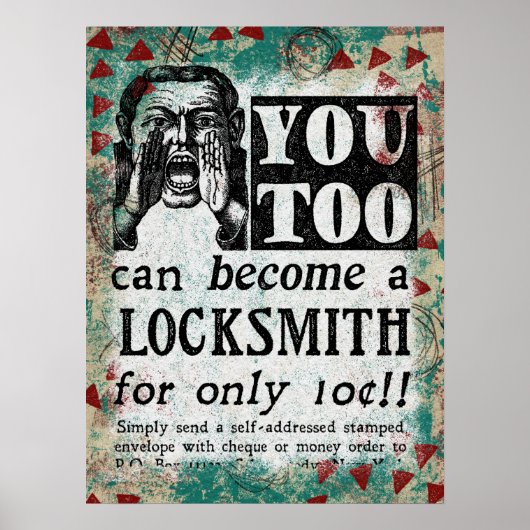 Locksmith - Funny Vintage Retro Poster (Voorkant)